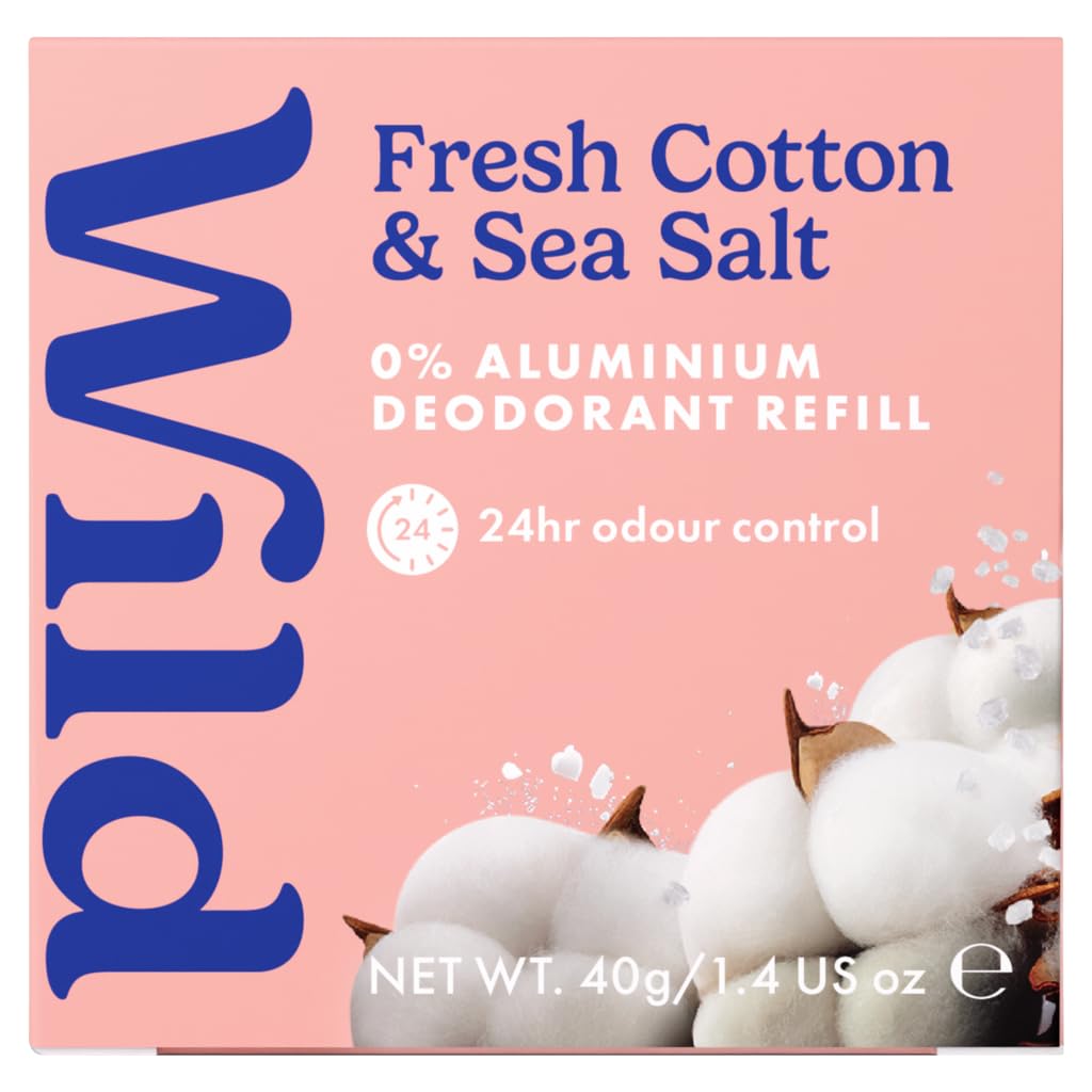 Wild Fresh Cotton & Sea Salt Natural Deodorant Refill 40g – Aluminium Free Refillable Deodorant with Long Lasting Freshness