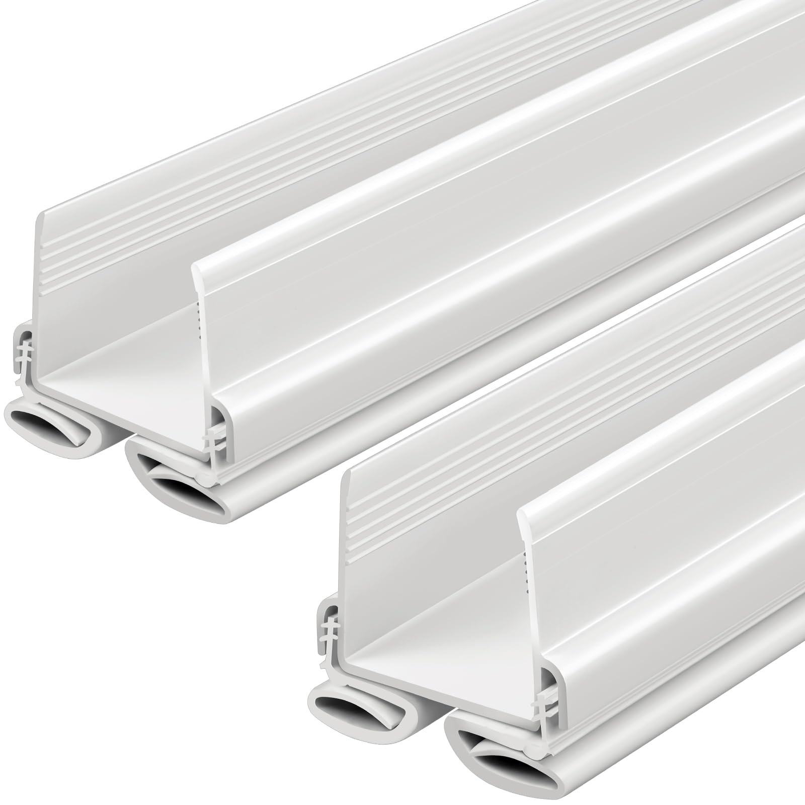 Photo 1 of Yaocom 2 Strip White 32 Inch Vinyl U-Shape Door Bottom Seal, Slide on Weatherstrip Interior Door Bottom to Block Light and Reduce Noise Fits 32 x 1-3/8 Doors, Fills 1/2 1-1/2 Gaps
