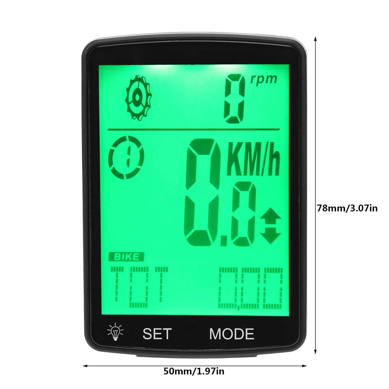 Ordinateur de vélo Compteur de Vitesse Compteur kilométrique LED Chronomètre Multifonction Lumineux avec Grand écran Conception étanche pour Les Amateurs de Cyclisme Matériau ABS