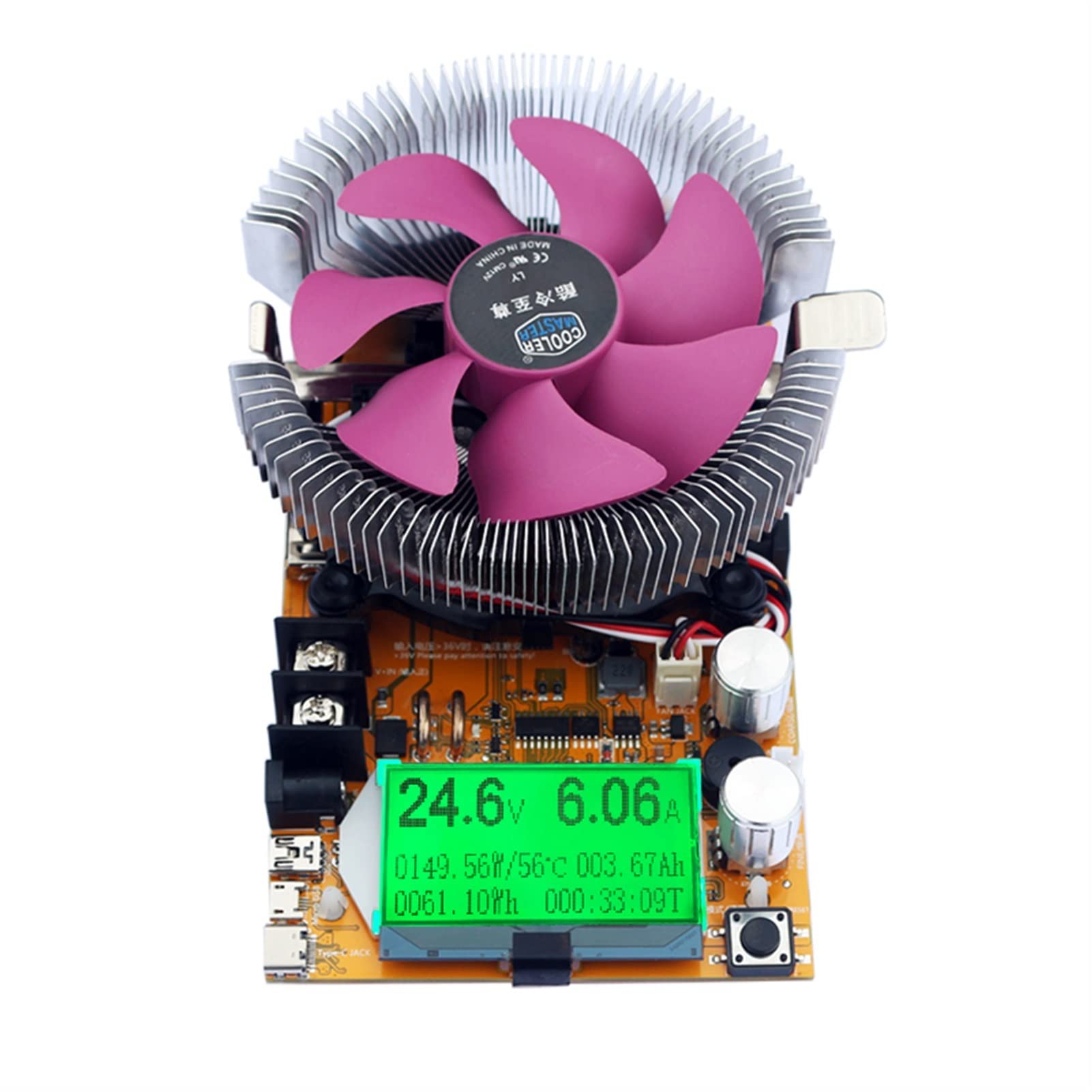 Tester Batteria, 15. 0W DC. Tester di carico elettronico USB Modulo di prova regolabile Misuratore di alimentazione Caricabatterie Caricabatterie 18650 Utensili for batterie 200V 20A