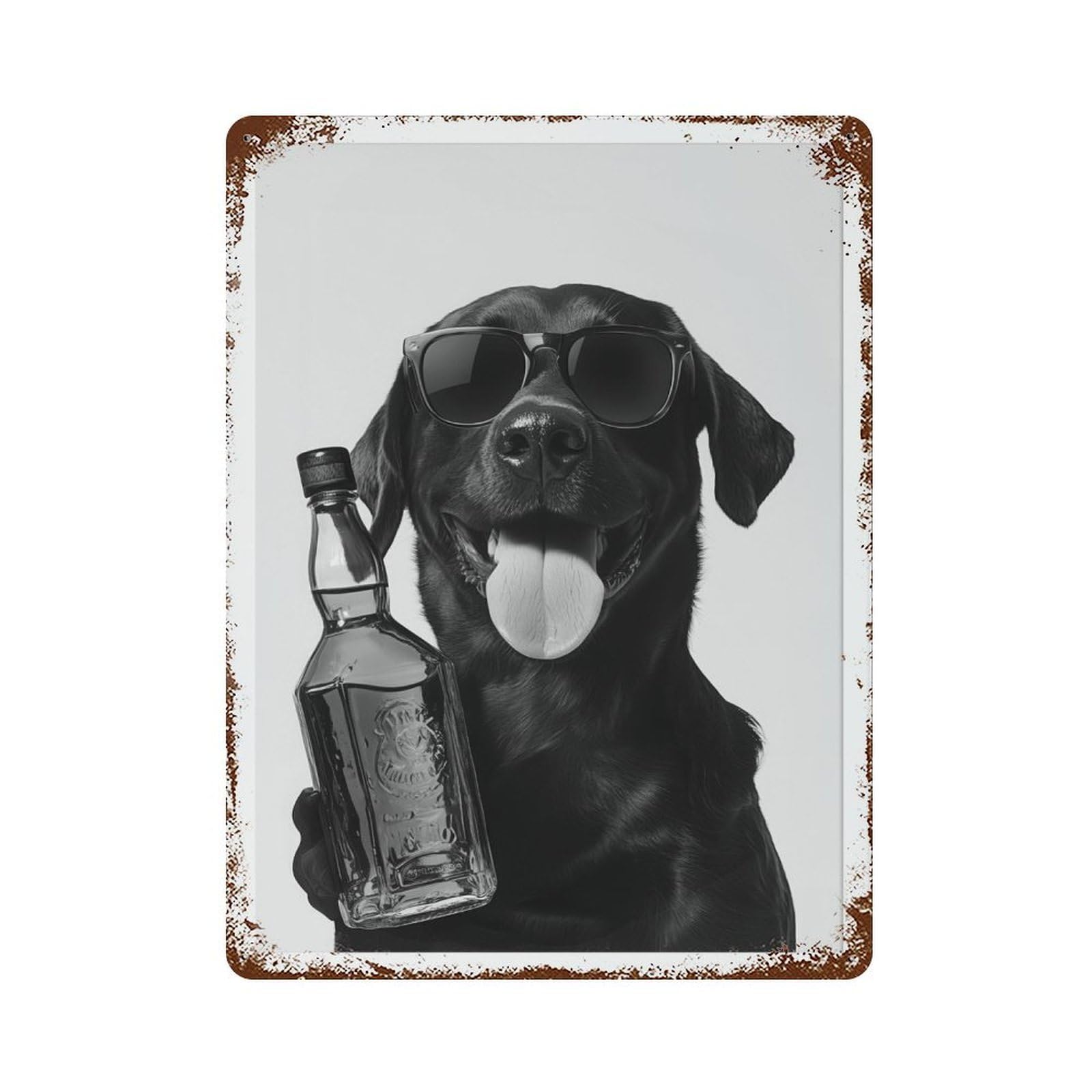xiaoxiaoshen Labrador And Whiskey Funny Dog Wall Decor Art Metal Tin Poster Modern Home Decor Art Home Bar Shop Decorations Vintage Sign 40x30cm