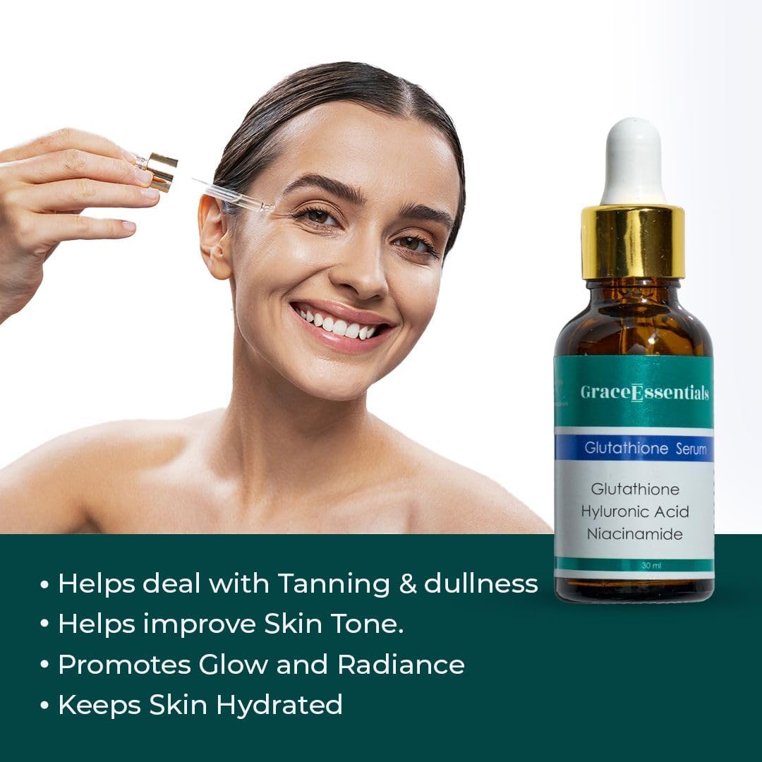 10 glutathione serum Amazon.com: Grace Essentials 10% Glutathione face serum with Niacinamide,  Hyaluronic Acid and Vitamin C for Glowing Skin | Effective for Pore  Minimizing | Hydrates and Repairs Skin