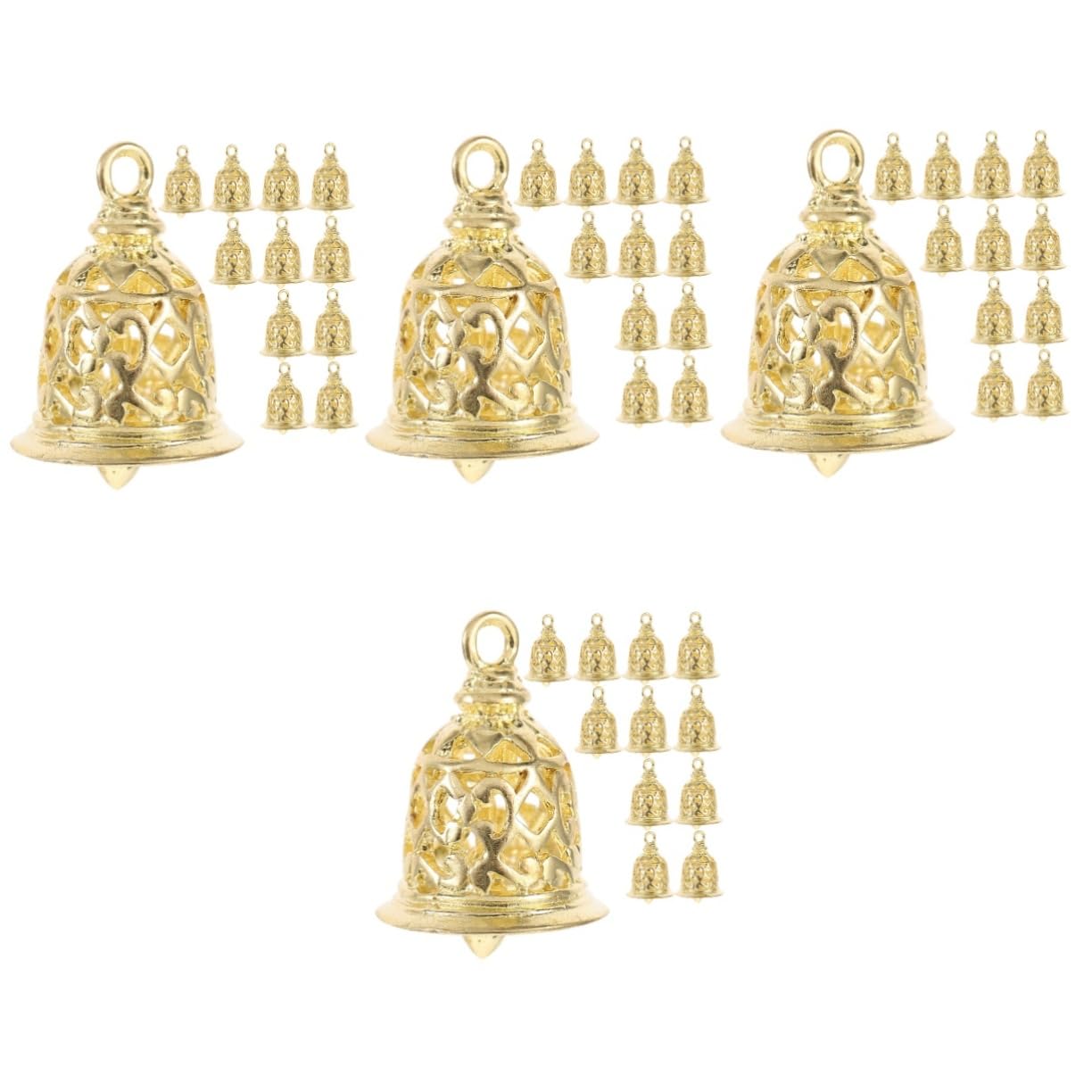 Mobestech 4 Set Ciondoli Campane Rame Per Da Te Confezione Da Mini Campane Pendenti Per Creazioni Artigianali Per Gioielli Decorazioni E Charms Natale 12 Pezzi * 4