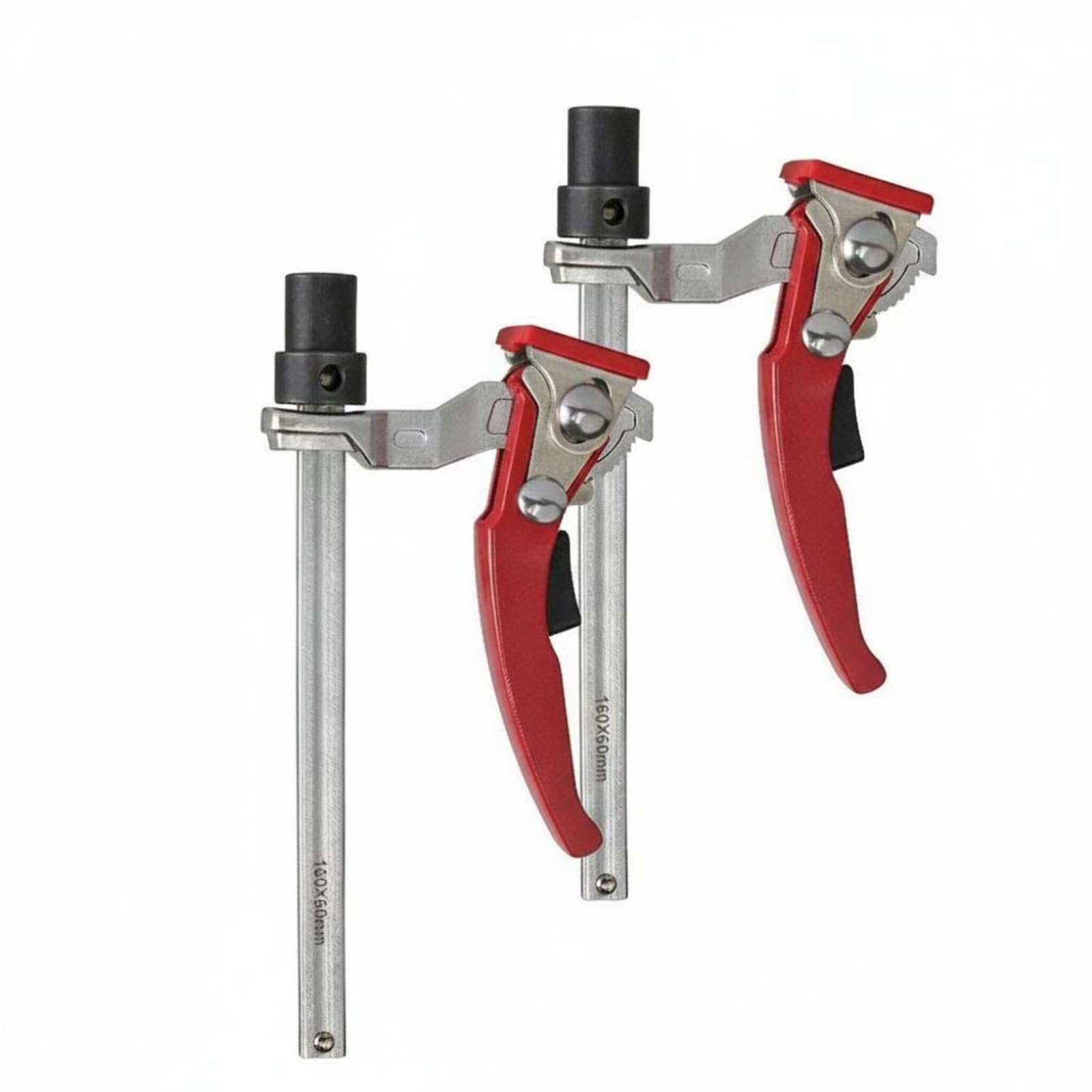 Morsetto da Falegnameria Morsetto a Barra Morsetto a Cricchetto Morsetto per Guida con Innesto su Binario a T in Acciaio Lega Nichel Cromo Sgancio, 20MM