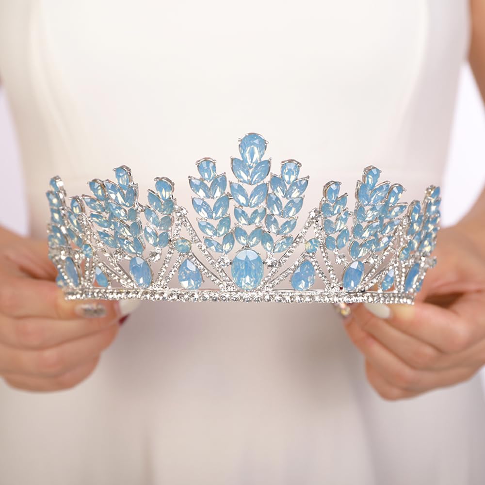 JWICOS Diadema de cristal vintage, tiara barroca con diamantes de imitación para mujeres y niñas, tiara de novia, accesorios para el cabello, para fiesta de cumpleaños, graduación, Halloween
