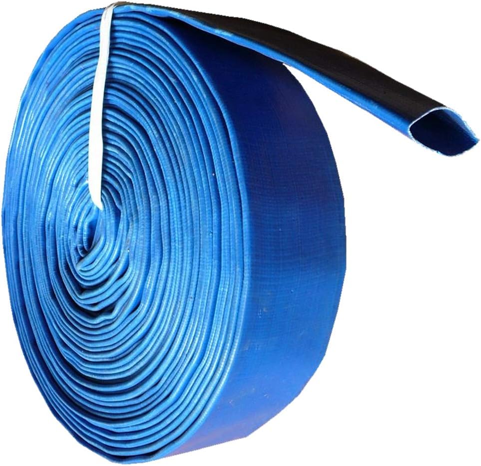 2" 100 Metre Layflat Hose Roll PVC Water Delivery Discharge Pipe Pump Lay Flat Irrigation Blue
