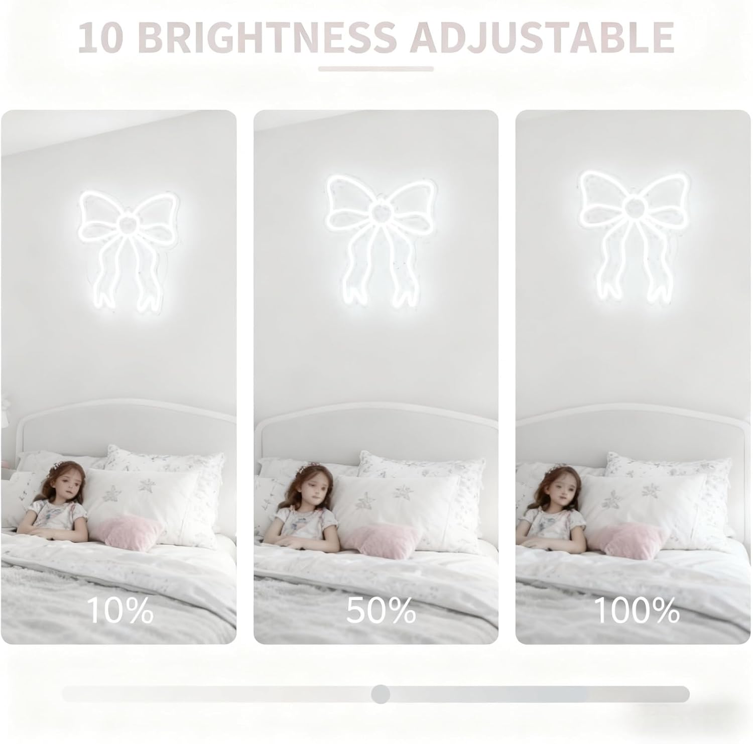 bow decor,coquette room decor,Gifts for girlfriend,girls' dormitory,bedroom,Gifts for students, party，colleagues, and children，White neon sign - Image 8