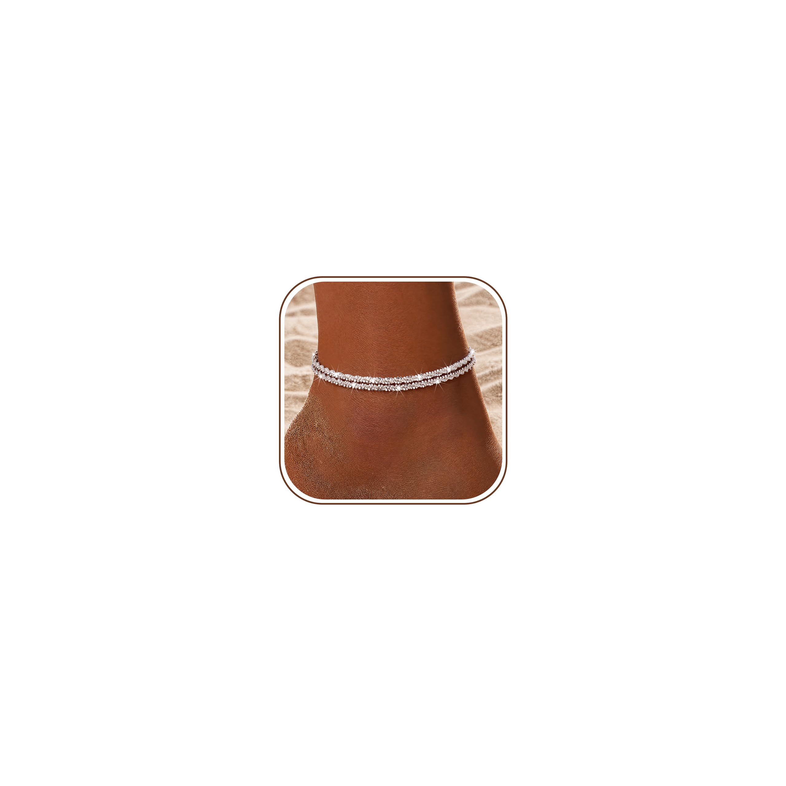 CASSIECA Cavigliere da Donna, Cavigliera Donna Argento 925 Cavigliere Donna Regolabili Cavigliere Argento per Donne Ragazze Stratificate Cavigliere Argento Cavigliere Impermeabili Gioielli Spiaggia