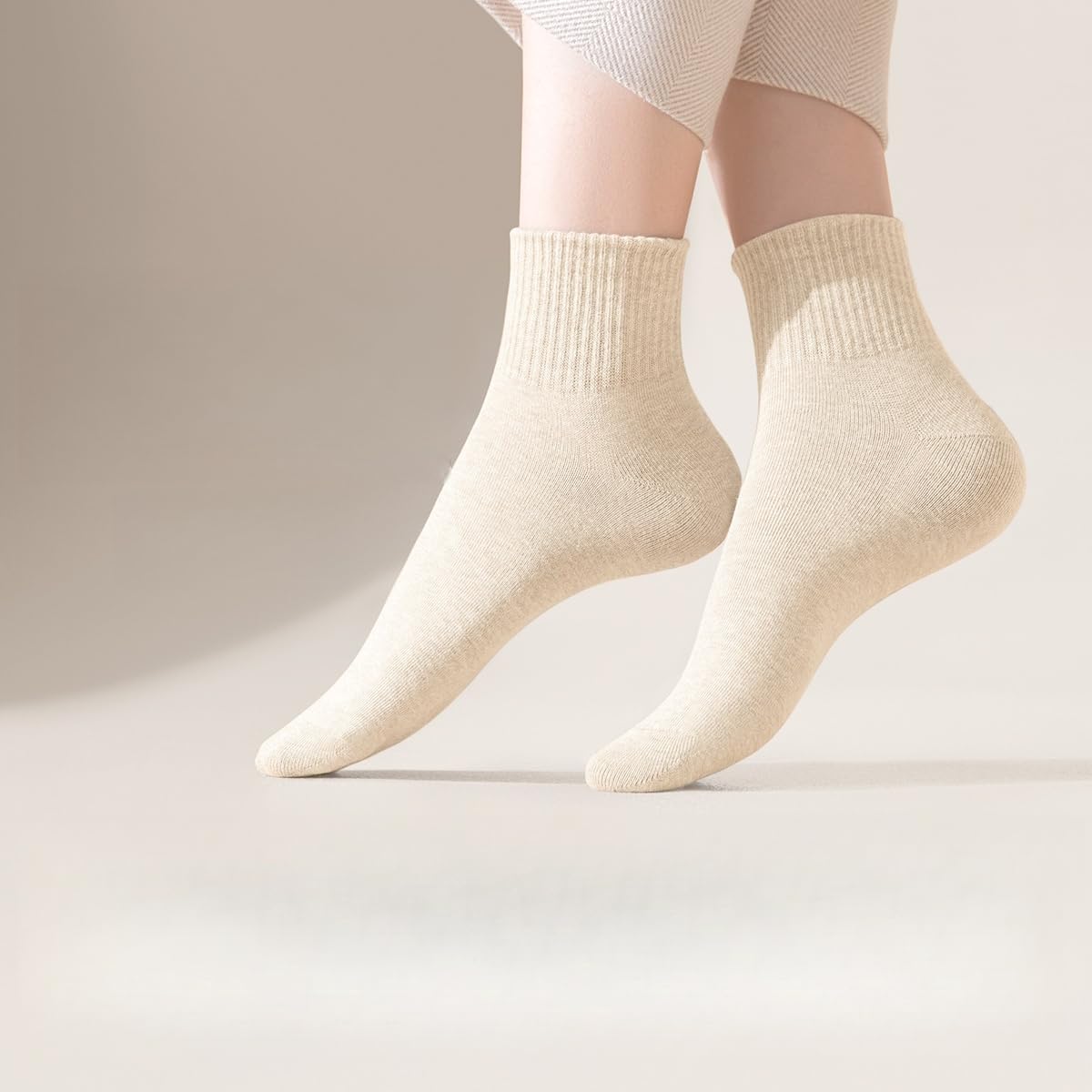 Calcetines altos para mujer, puntera sin costuras, alta elasticidad, suaves por encima del tobillo, para mujeres y niñas, talla 6-10