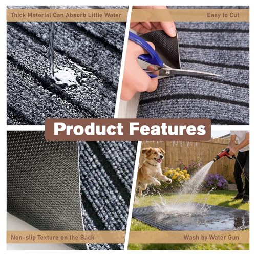 Tapis de protection de sol imperméable réutilisable pour cage chien - 4
