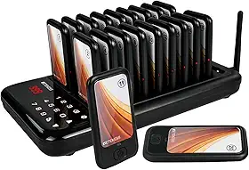 Retekess Sistema De Pager Para Restaurantes Td173, Campainhas Restaurantes, Adesivos Personalizados, 20 Pagers Com Campainha Vibratória E Flash Praças Alimentação, Hotéis Igrejas