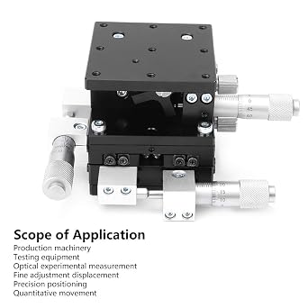Manual Linear Stage, XYZ 3 Axes Trimming Platform 60 X 60mm Precision Positioning Sliding Table with Plated Knob, for Optical Laboratory Measurement Machinery