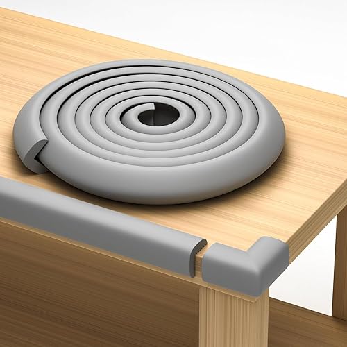 Protectores de seguridad para muebles y bordes afilados, cojín de espuma protectora de 16.2 pies, parachoques de 15 pies, 4 esquinas adhesivas