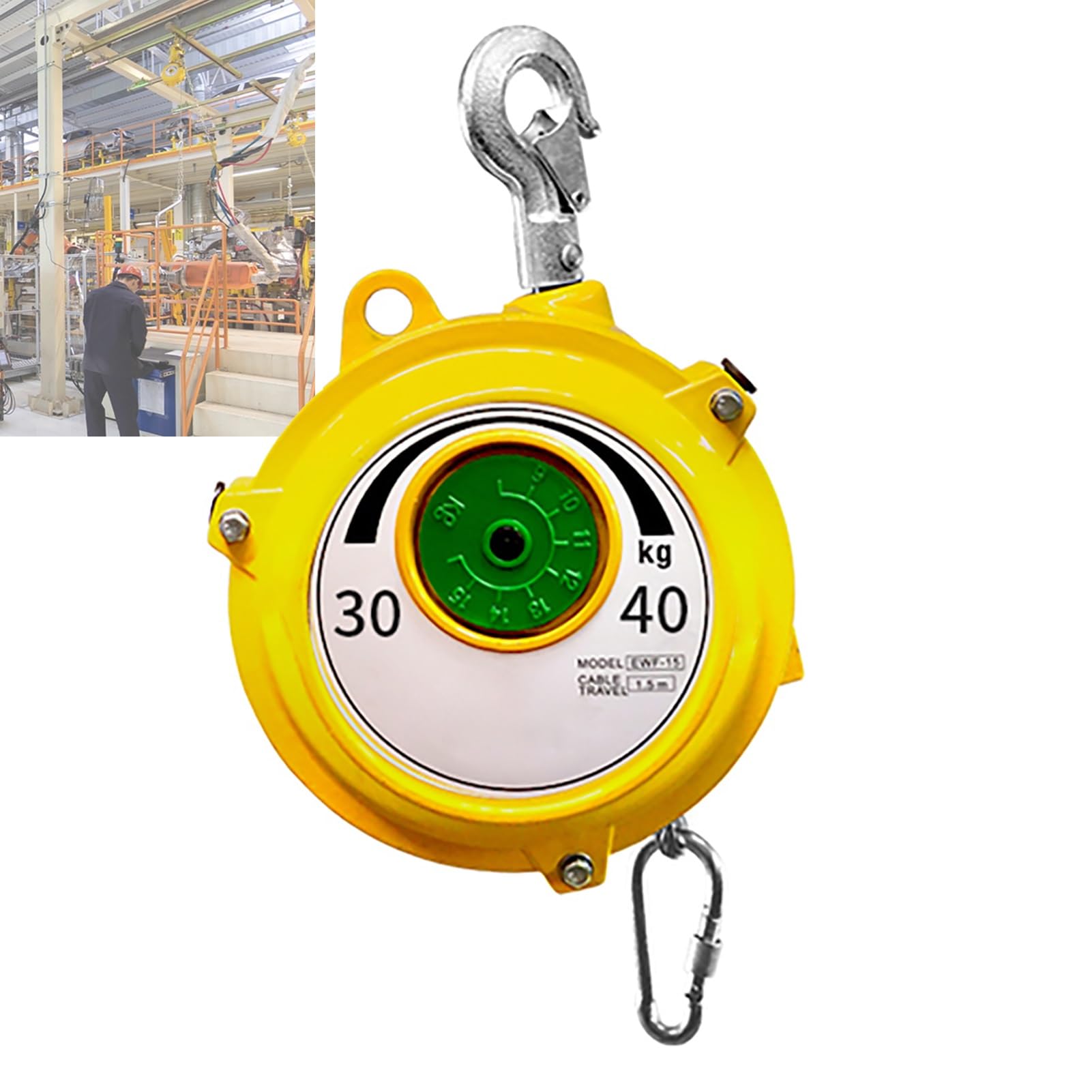 Retractable Spring Balancer, Spring Balancer Holder 1.5m 1-60kg(30-40kg)