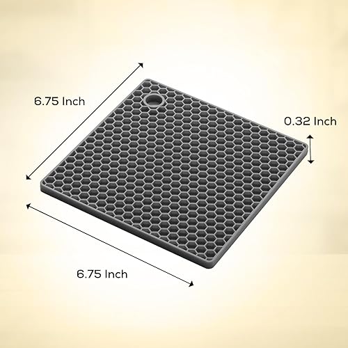 Miniatura 3 de Mrs. Anderson's Baking Salvamanteles de panal de silicona, antiadherente, antiarañazos, antideslizante, resistente al calor, gris