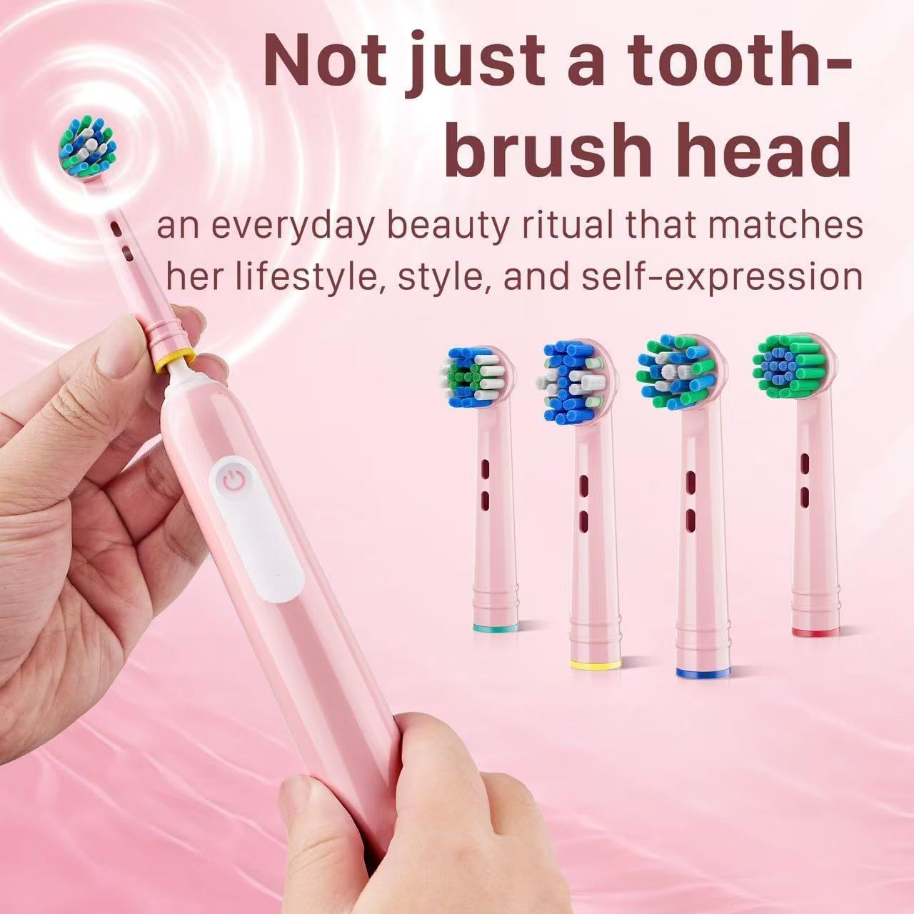 Replacement Brush Heads for Oral-B Pro 500/1000/1500/2000/3000 - Pink Color-Matched Design for Pro 1000 Pink Handle, Soft Bristles Multi-Style 16 Pack by GiaZentrix