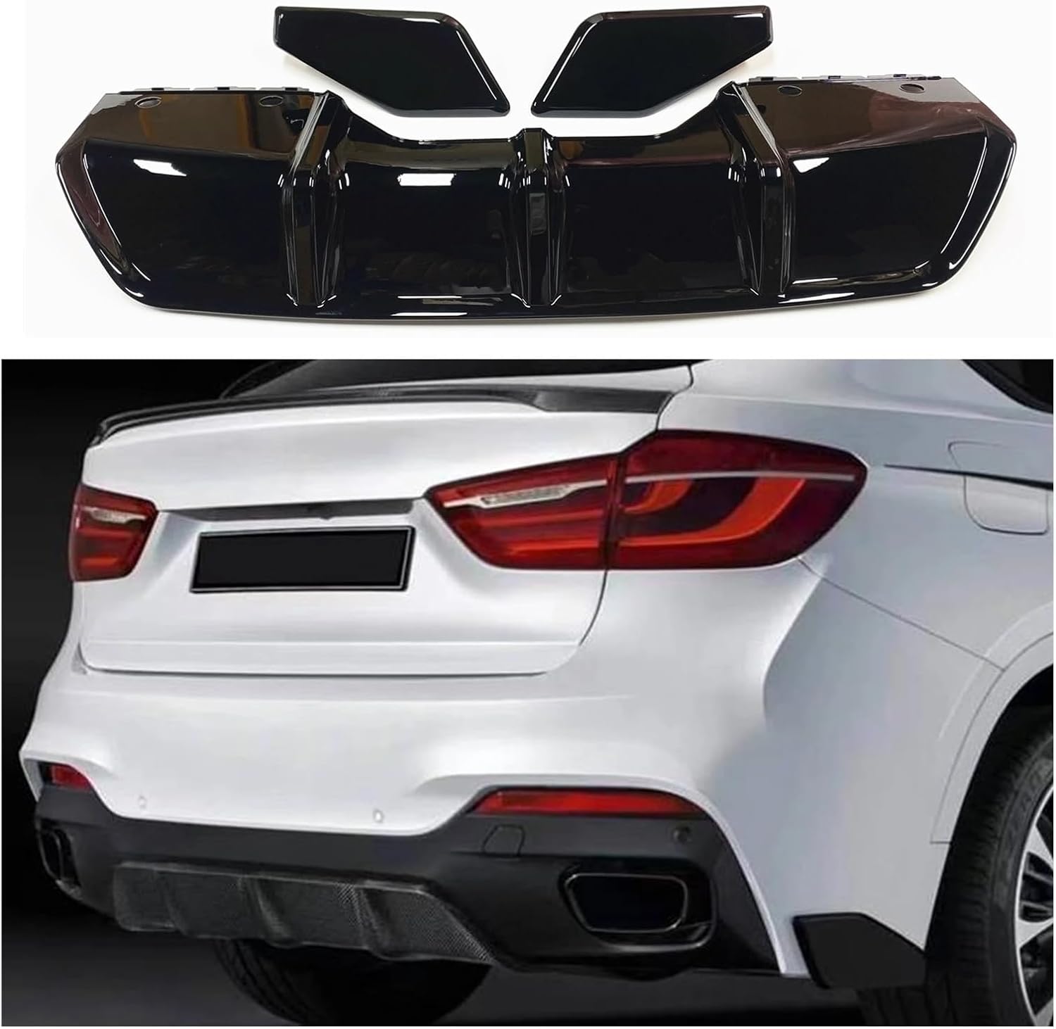 車用リアバンパーディフューザーリップブラケット排気＆サイド