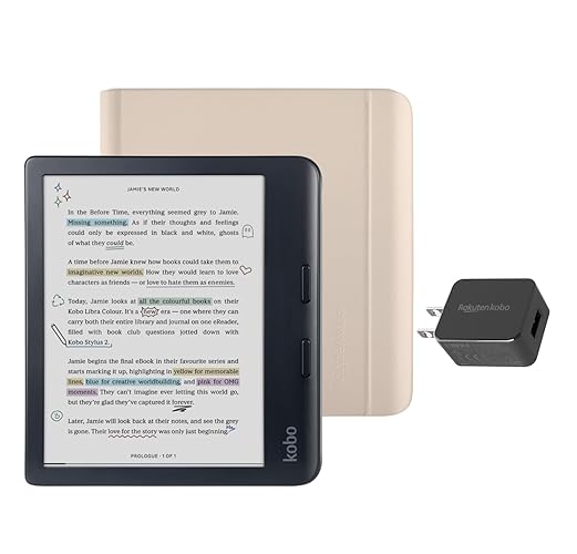 Kobo Libra Colour Black eReader with Case Bundle