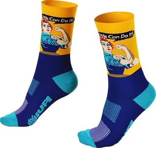 Meia Hupi Feme, Cor: Azul/amarelo, Tamanho: Único