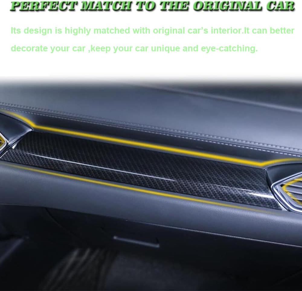 BOYOUS 3PCS ABS Carbon Fiber Center Console Dash Board Panel Trim Interior Decoration Frame Instrument Cover Accessories for Mazda CX-5 2017 2018 2019 2020 2021 2023 2024 (Carbon Fiber)