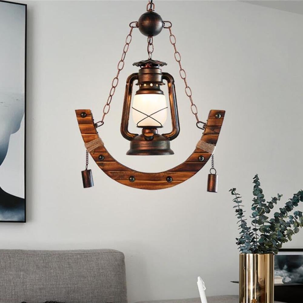 Vintage drewniana lampa wisząca w stylu retro, lampa wisząca na stół jadalny, lampa do łodzi E27, lampa przemysłowa, regulowana wysokość do jadalni, kuchni, salonu e