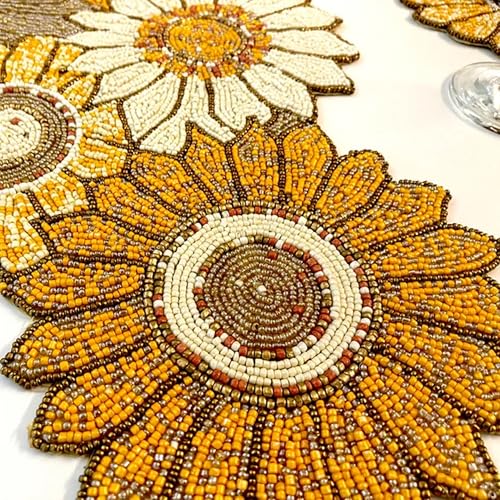 Image of Made for You Beautiful Beaded Table Runner Craftsmanship, Decorative Runner for Center & Dining Table, Pack of 1 Measure 13 X 36 Inches