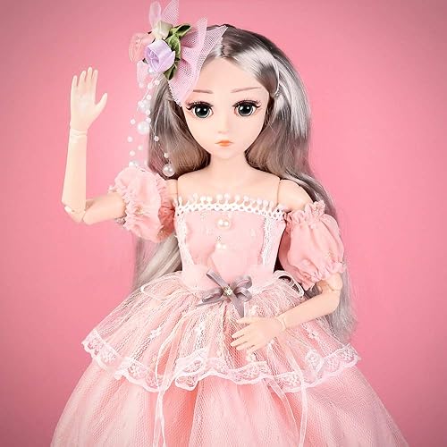 Miniatura 8 de UCanaan BJD Dolls 14 SD Smart Doll 18 pulgadas 18 bola articulada muñeca DIY juguetes con juego completo de ropa, zapatos, peluca, maquillaje, mejor