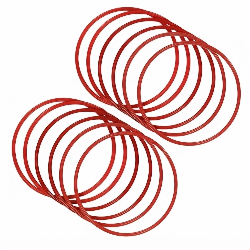 Plastic Sports Agility Ring Ladder Footwork Training & Speed Hurdles Rings for Soccer Football Tennis Baseball Drills- Home Gym Equipment (18 inch, Set of 6 Piece) Red | Agility Training.-image-2