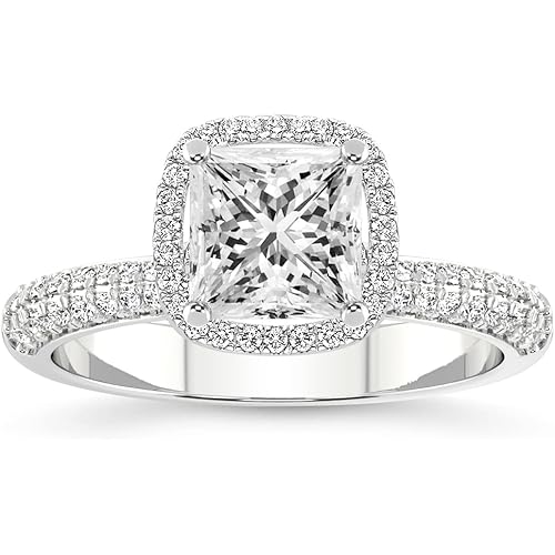 FRIENDLY DIAMONDS 1-5 Carat IGI Certified Lab Grown Diamond Ring | 14K Or 18K White, Yellow Or Rose Gold | Kathrine Halo Lab Diamond Ring | FG-VS1-VS2 Quality