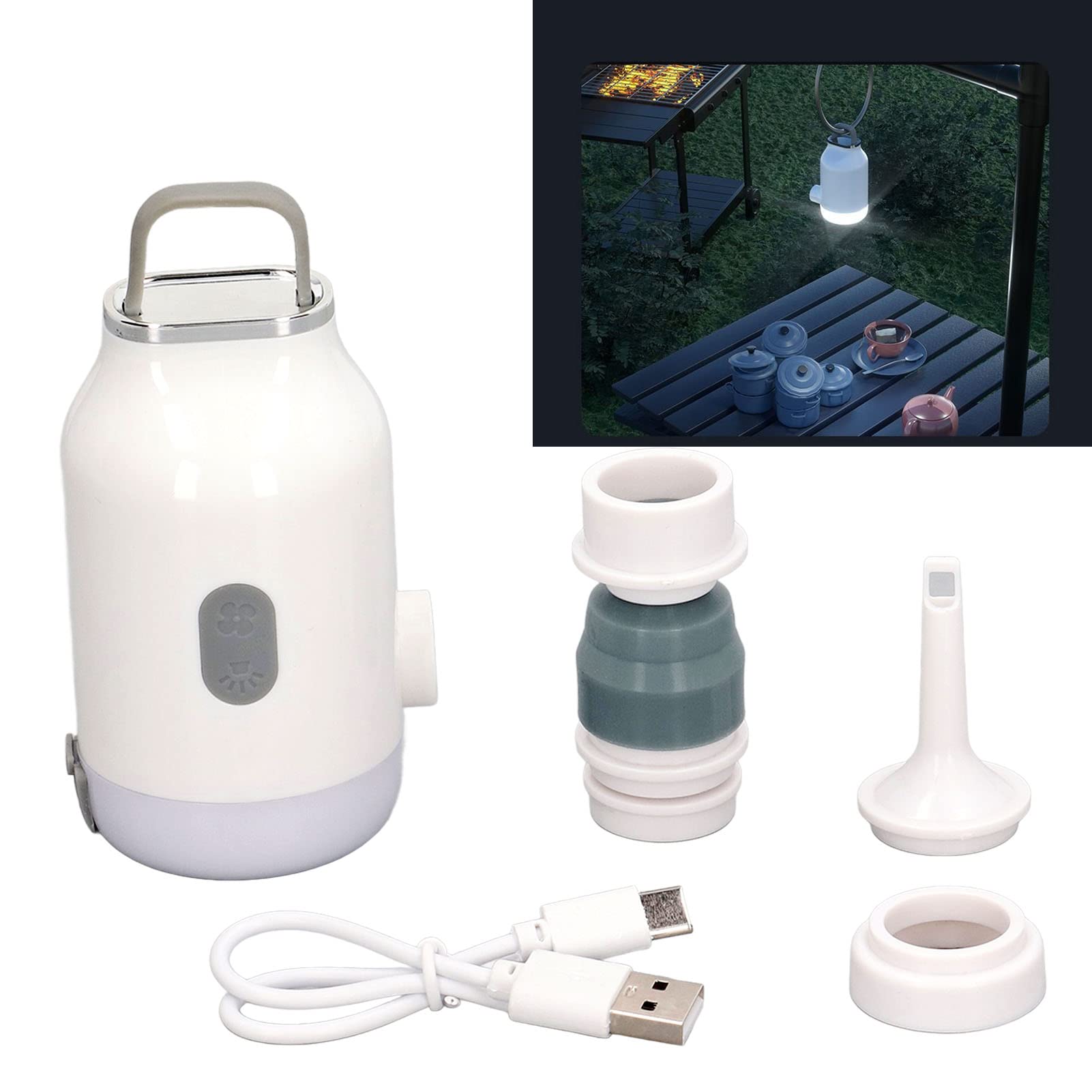 Mini Pompe Gonflable électrique Portable 3000mAh, Pompe à Air Rechargeable pour Les Activités de Camping en Plein Air