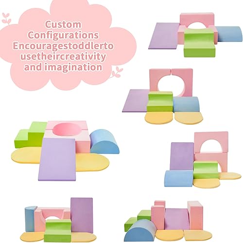 Miniatura 7 de IFNOW Juguetes de escalada para niños pequeños en interiores, juego de bloques de escalada de espuma de 7 piezas para niños pequeños, coloridos y