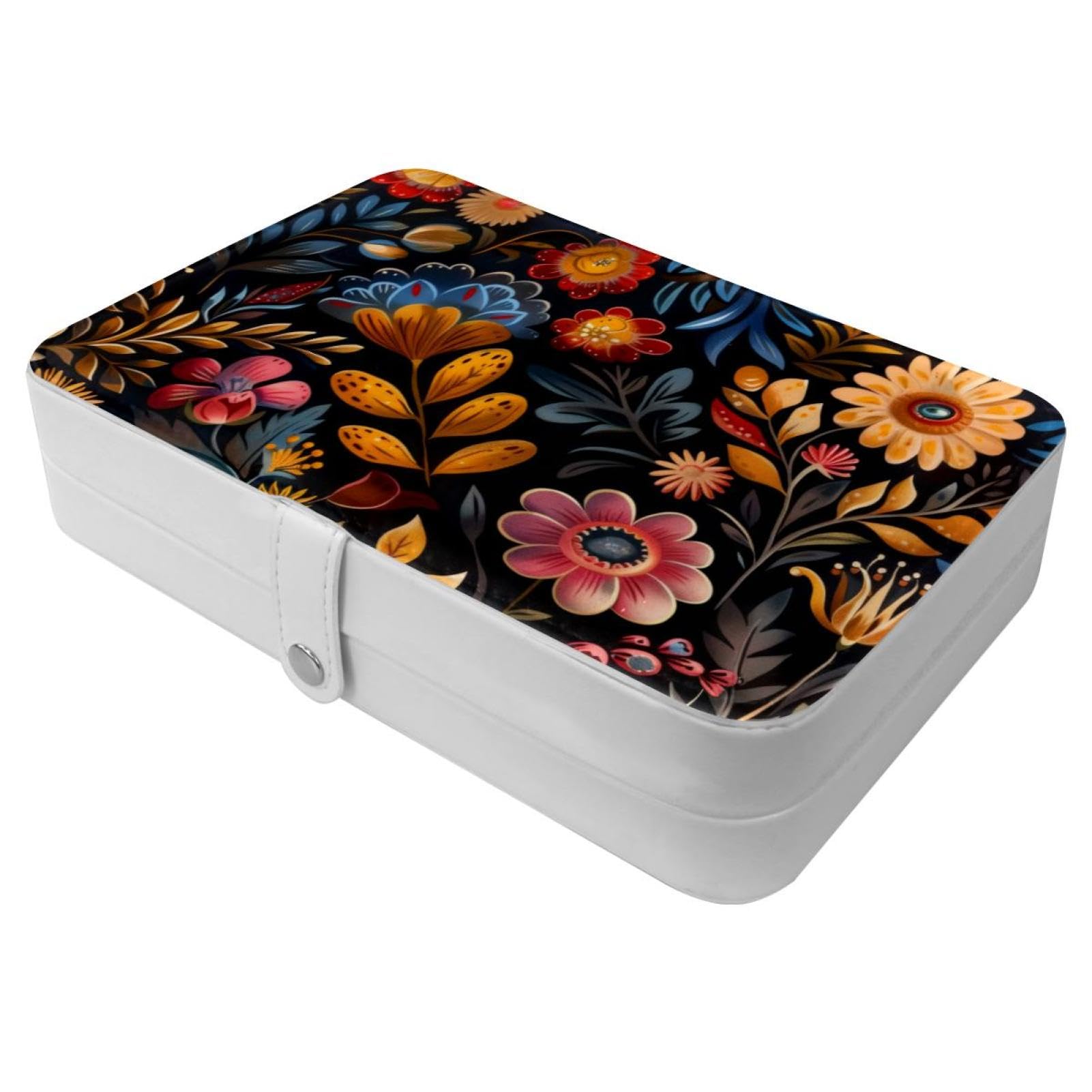 Boîte à bijoux de voyage portable en métal pour l'organisation quotidienne des femmes