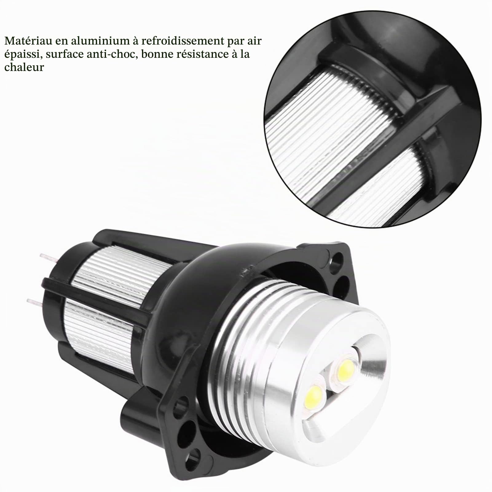 Yctze 2pcs Feux de Gabarit LED Angel Eyes 12 W Ampoules Antibrouillard Ampoules de phare LED pour Phares Auto E90 E91 05-08