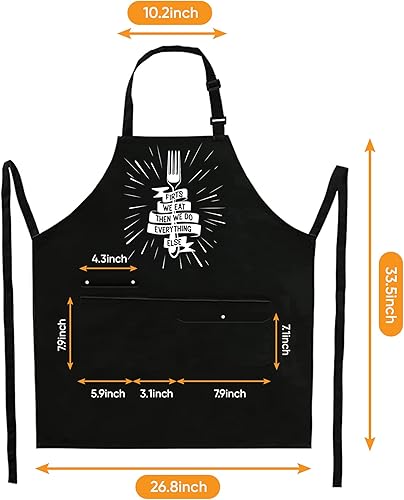 Miniatura 3 de Delantales divertidos para hombres con 4 bolsillos espaciosos - Regalos perfectos para hombres - Delantales de cocina a la parrilla, barbacoa chef