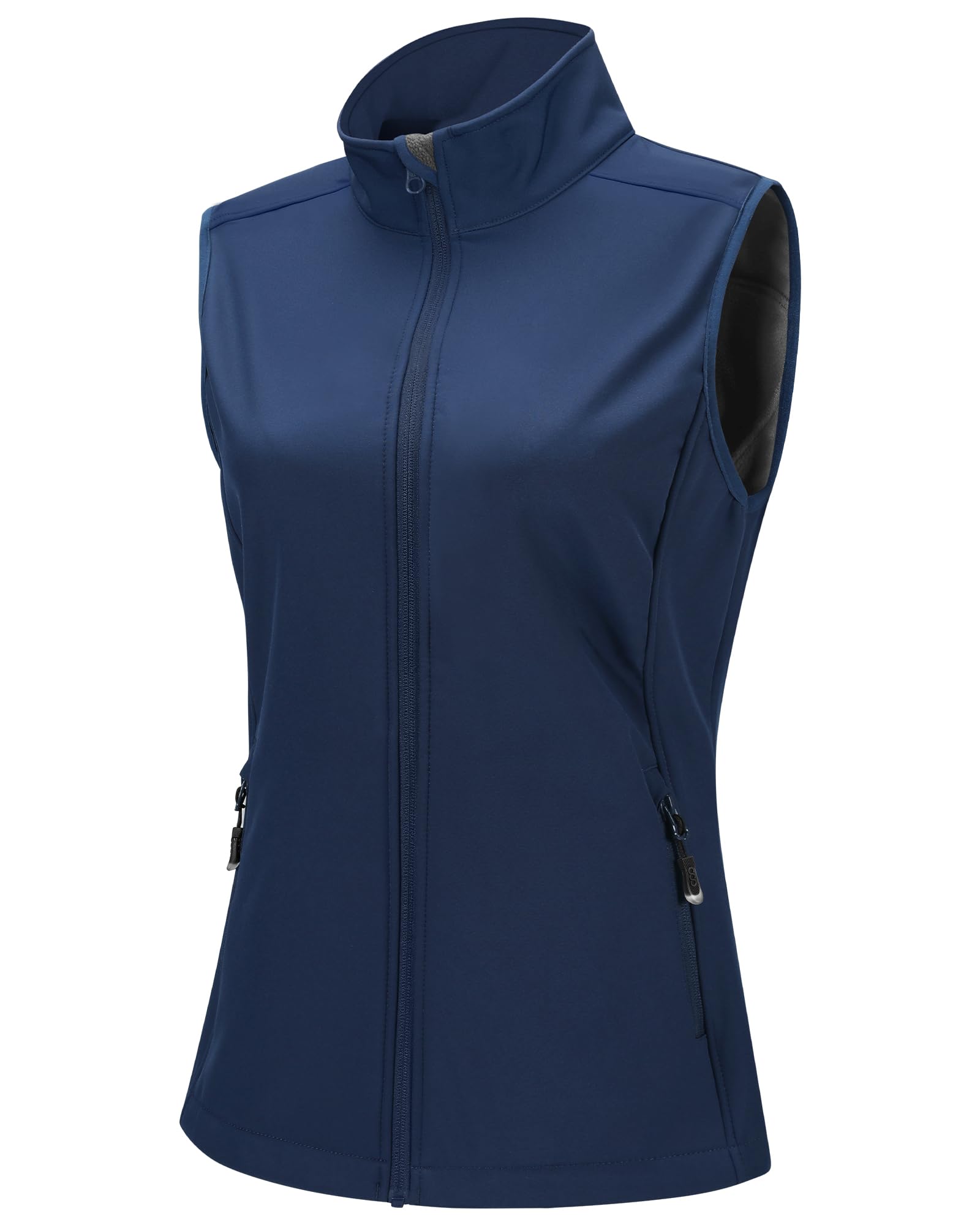33,000ft Weste Damen Outdoor Leichte Softshell-Weste Ärmellose Jacke Winddichte Fleece Damenweste für Laufen Golf Wandern Blau 42