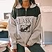 COOLMONAR Women Oversized Sweatshirt ALASKA Eagle Letter Collar Hoodie 1/4 Zipper Pullover Aesthetic Vintage Jacket
