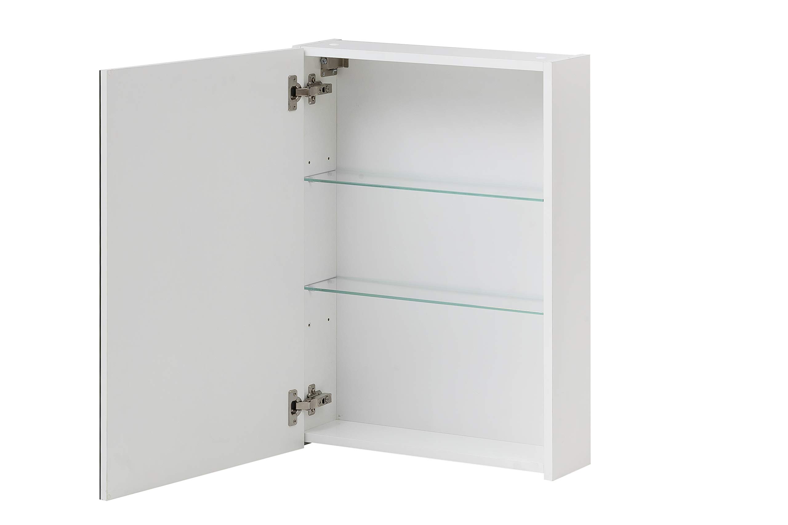 Schildmeyer Basic Spiegelschrank ohne Beleuchtung 146427, weiß Glanz, 50 cm