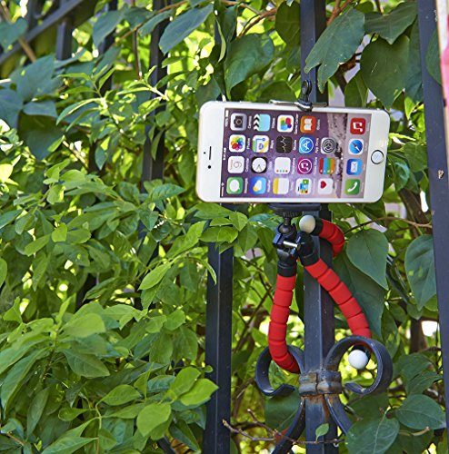 Shuzhu Phone Tripod Flexible Adjustable Stand Octopus Leg Style Desktop Portable Mini Support With Clip For Cellphone Smartphone Digital Camera Red #TOP4
