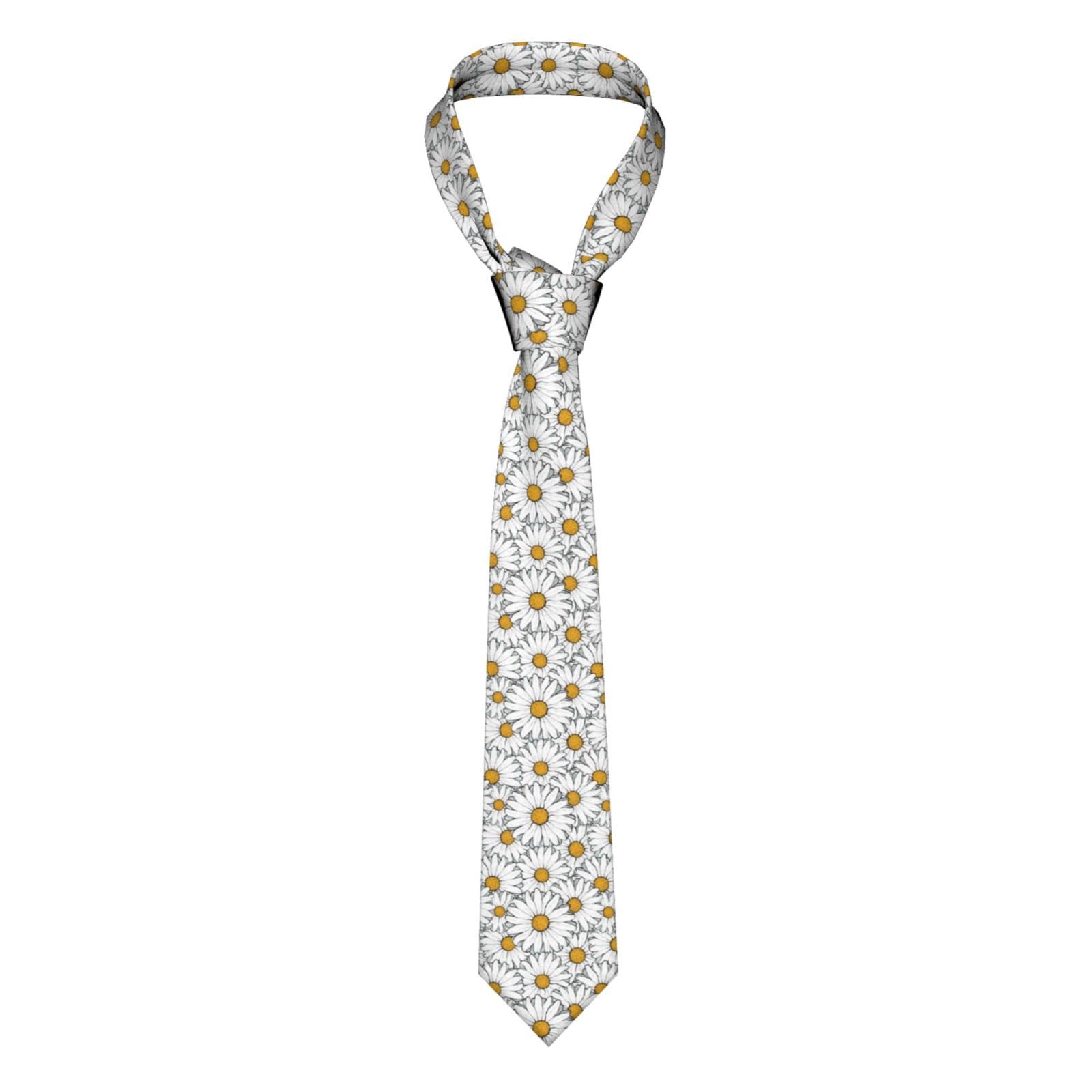 Hlbsdm Men's As Pic Necktie Vintage Pattern Daisies Tie Casual Missions Neck Ties For