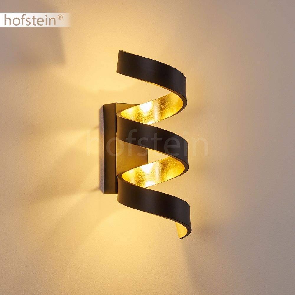 LED Wandlampe Rezat, Wandleuchte aus Metall in Schwarz/Gold, Wandstrahler 3-flammig, 3 x 3 Watt, 450 Lumen, 3000 Kelvin (warmweiß), Innenwandleuchte m. Lichteffekt an der Wand