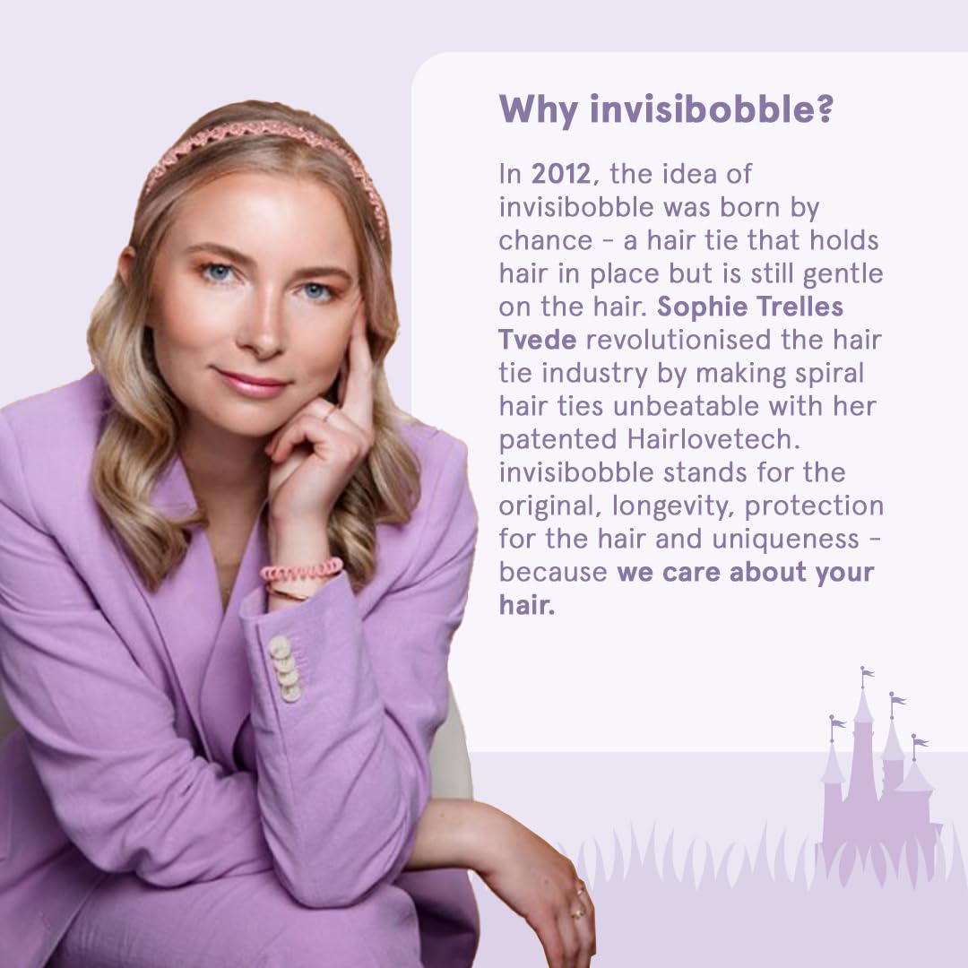Invisibobble Gumki do włosów dla dzieci w kolorze niebieskim i różowym Sprunchie Slim Kids x2 - Gumki do włosów dla niemowląt nie ranią włosów dziewczynka - Scrunchies włosy zapobiegające ciągnięciu