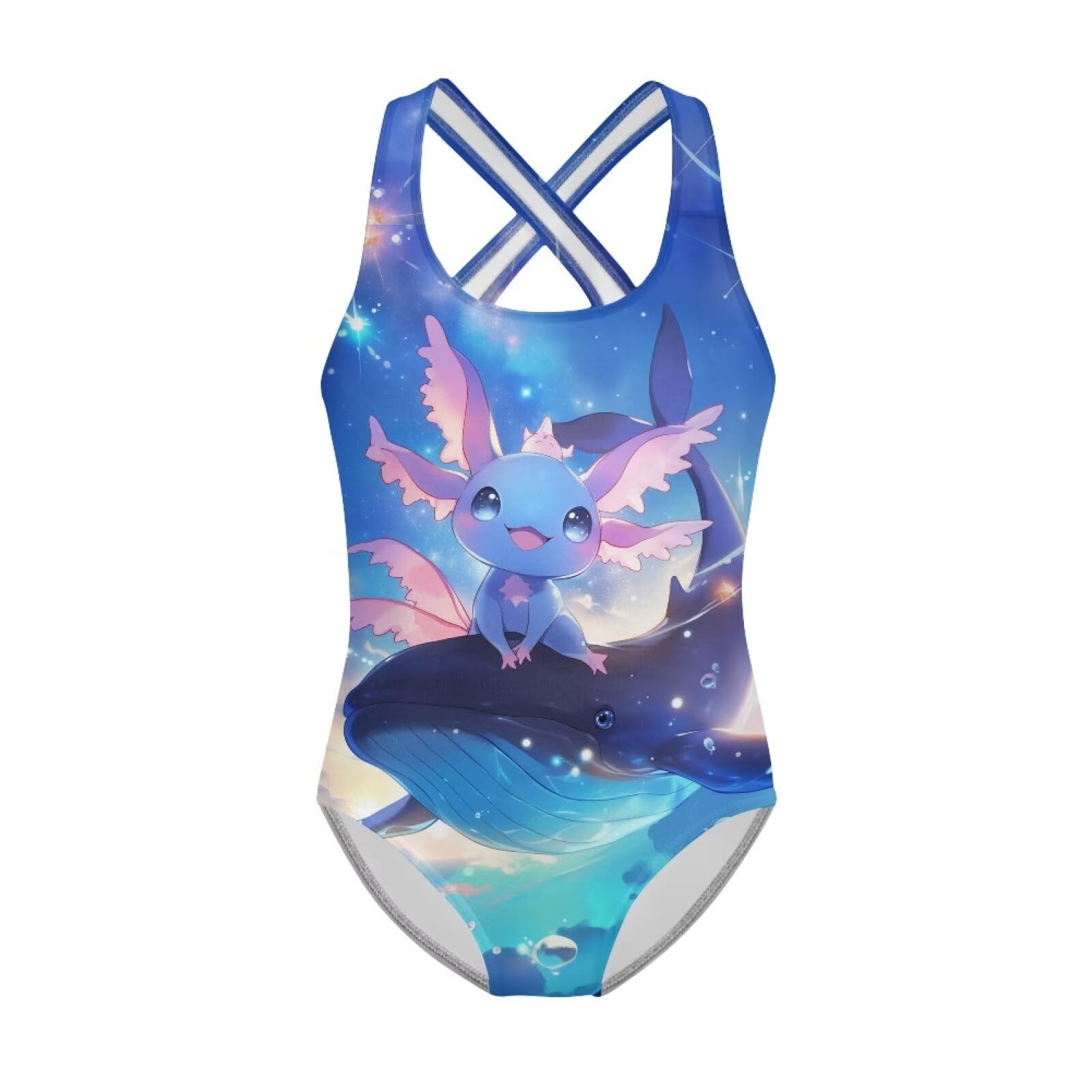 Xpyiqun Swimsuit for Girls One Piece Bathing Suits Size 5-14 Sleeveless Swimwear Cross Shoulder Strap Swimming Wear
