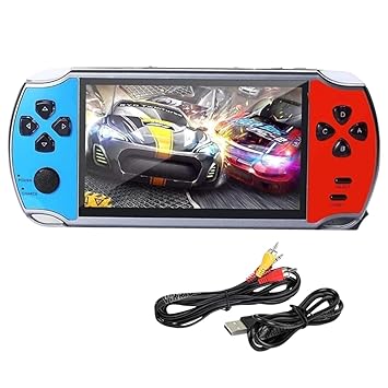 VikriDA Handheld Game Players | 4.3In X7 Video Game Console | Double Rocker 8GB Memory Built in 10000 Games MP5 Multifunctional Inbuilt Camera - image, photos