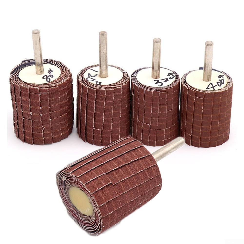 6mm Shank Emery Cloth Sanding Wheel for Polishing and Grinding Irregular Shapes (320 Grit)