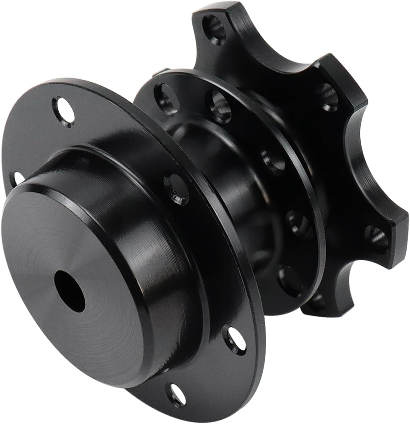 Steering Wheel Quick Release Universal 6-Hole Snap Off Boss Kit for Racing/Rally/Motorsport (Black)