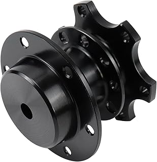 Kit Adaptateur Moyeu de Volant Universel à Libération Rapide 6 Trous pour Course/Rally/Sport Automobile (Noir)