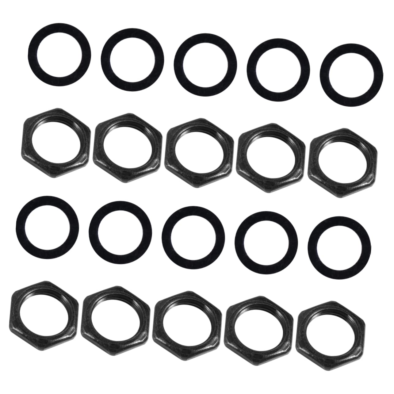 SUPVOX 20 Pack Electric Guitar Nut and Gasket Set M9 Size Guitar Hardware Potentiometer Nuts Home and Store Use