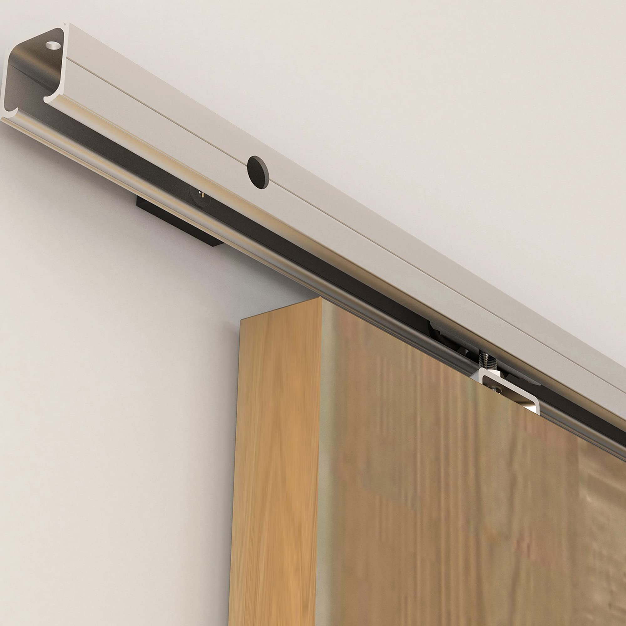 HOMCOM 200CM/6.6FT Binario con Kit di Accessori per Porte Scorrevoli in Stile Rustico in Legno