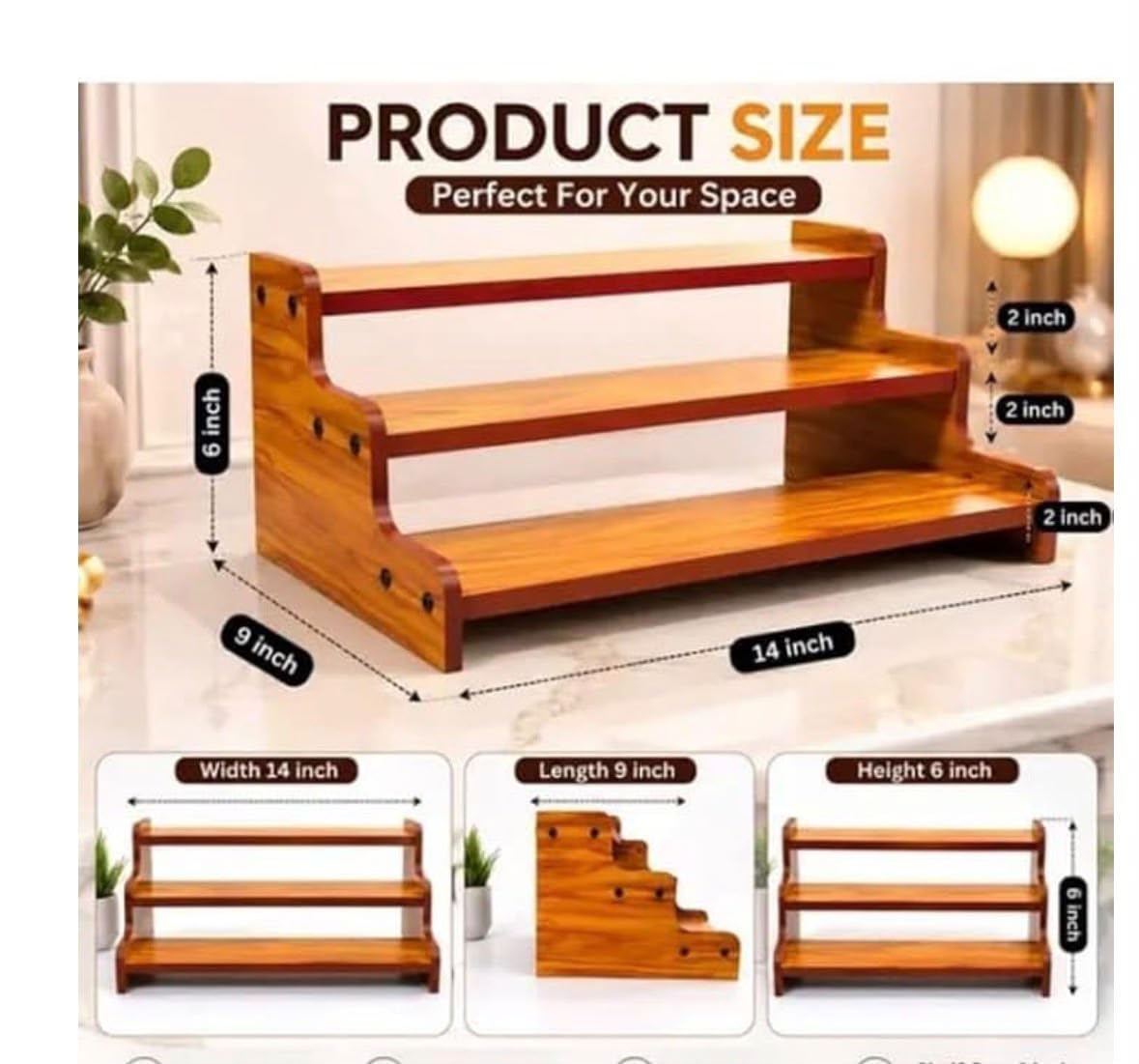 Wooden Spice Rack - Organize Your Kitchen -3