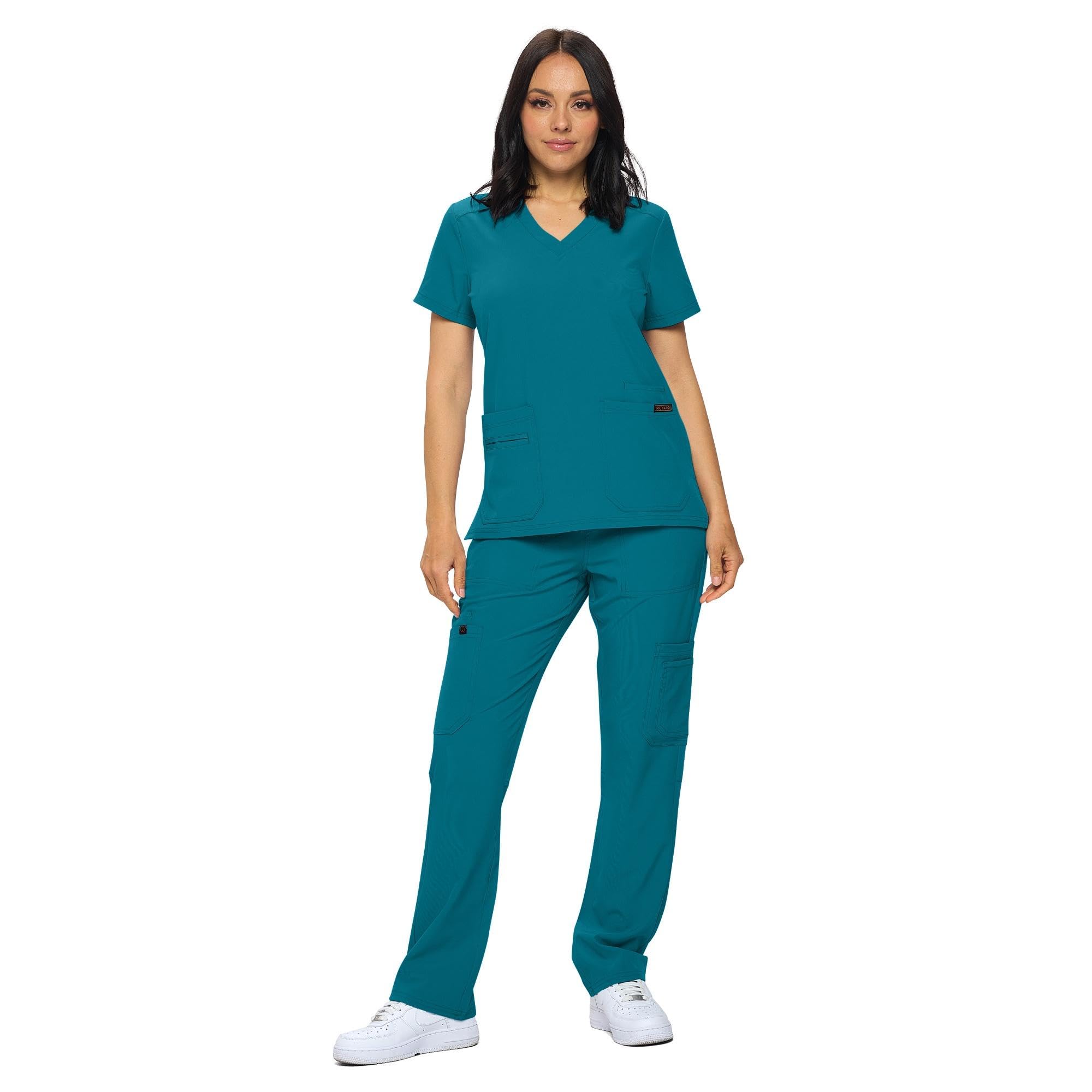 Scrub Sets - Regular & Petite Stretchy Scrubs for Women - Set of Top & Pants